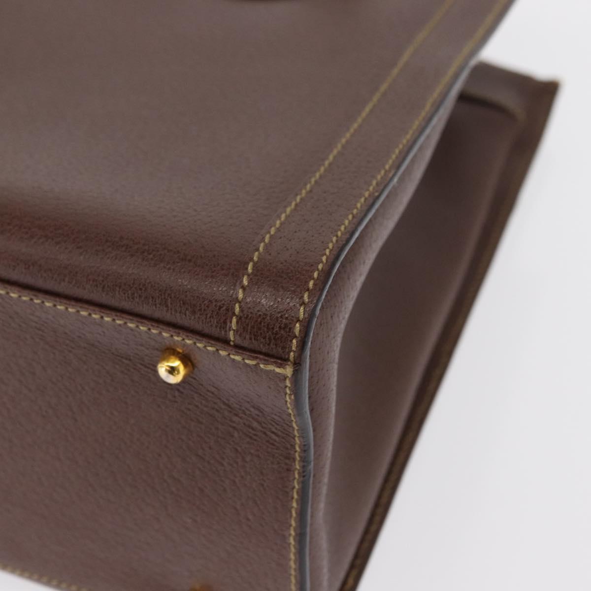 GUCCI Bamboo Hand Bag Leather Brown Gold 002 1186 0260 Auth ep12766