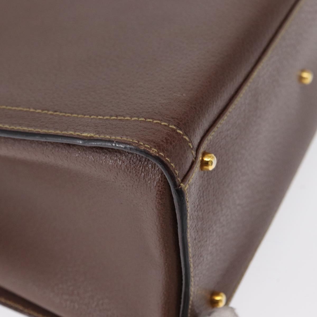 GUCCI Bamboo Hand Bag Leather Brown Gold 002 1186 0260 Auth ep12766