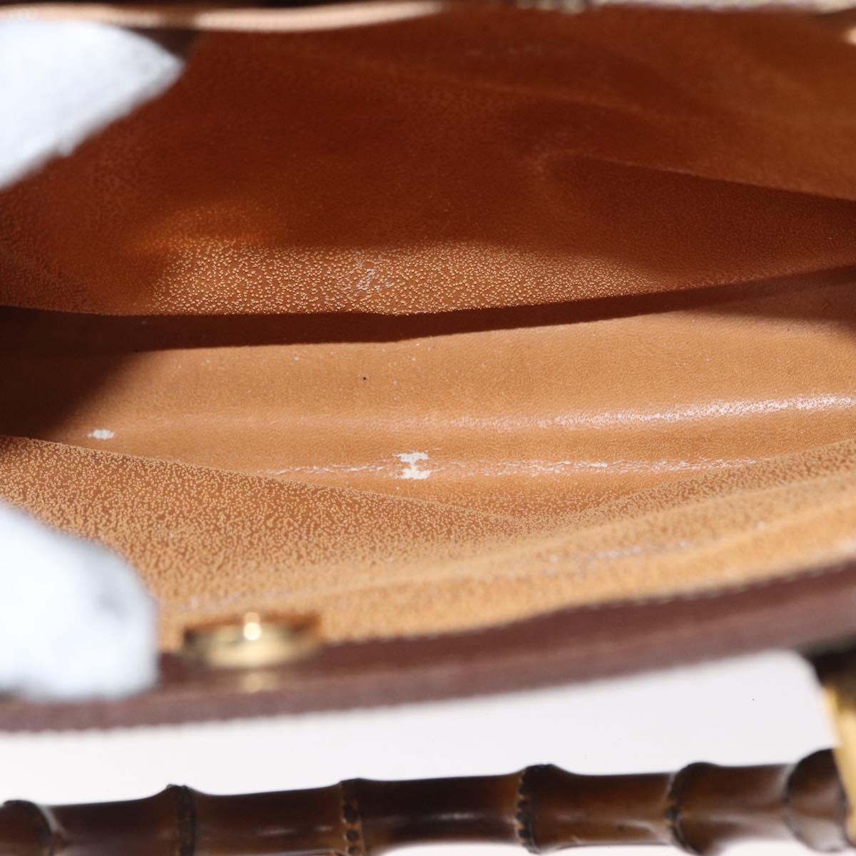 GUCCI Bamboo Hand Bag Leather Brown Gold 002 1186 0260 Auth ep12766