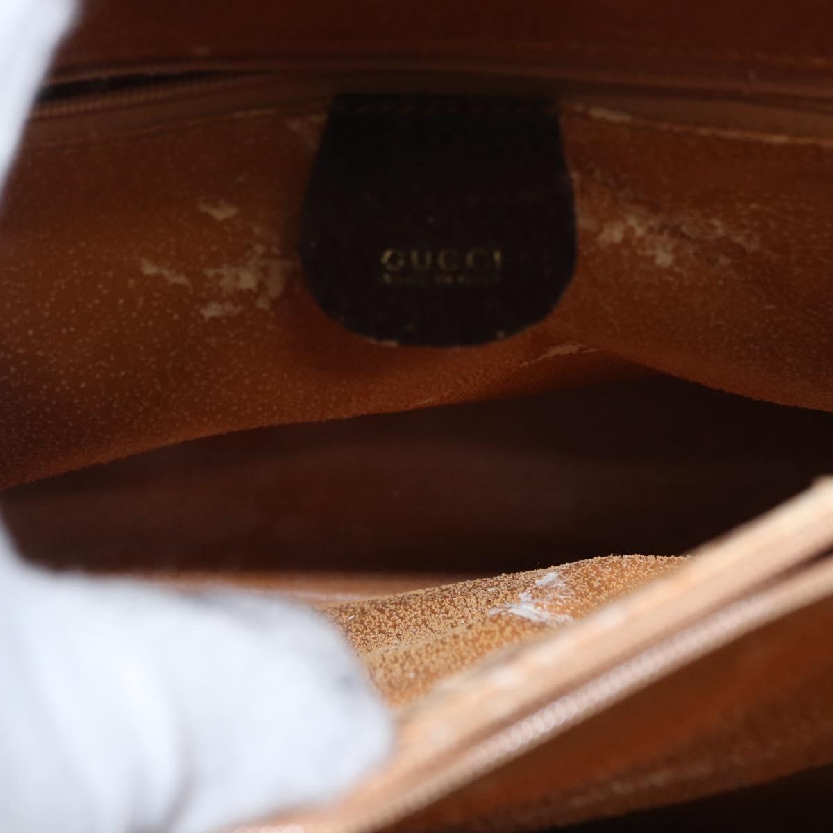 GUCCI Bamboo Hand Bag Leather Brown Gold 002 1186 0260 Auth ep12766