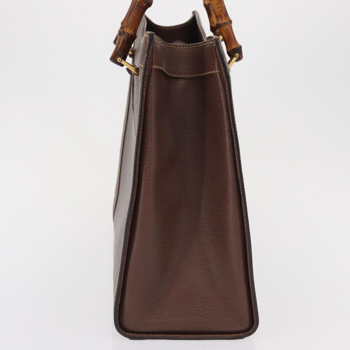 GUCCI Bamboo Hand Bag Leather Brown Gold 002 1186 0260 Auth ep12766