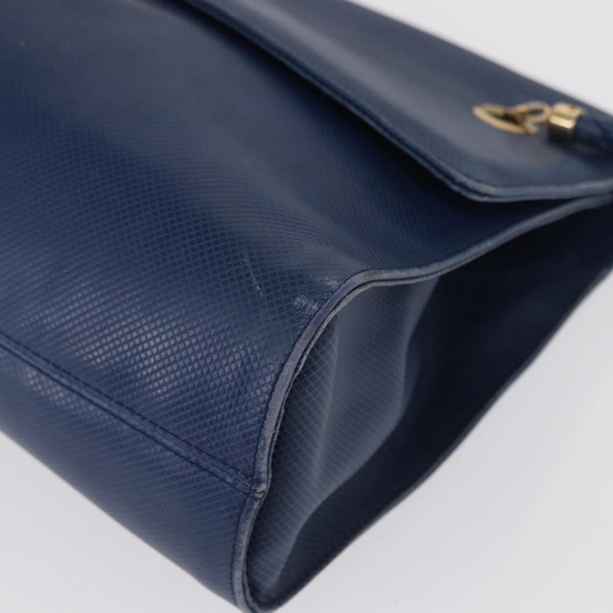 BOTTEGA VENETA Hand Bag Leather Blue Gold Auth ep12774