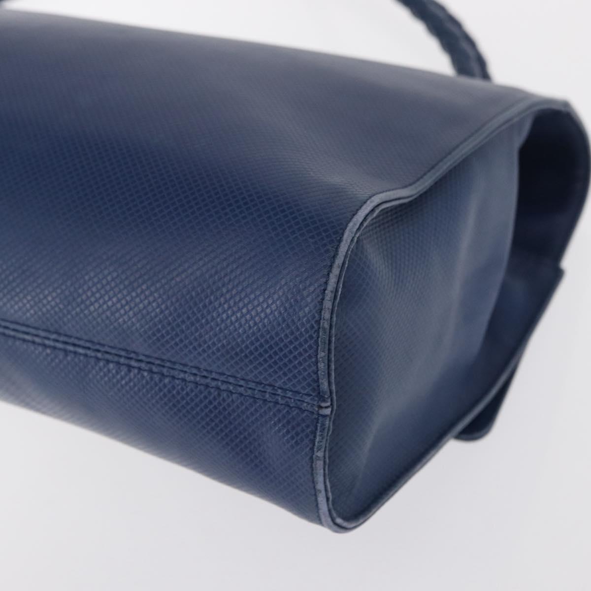 BOTTEGA VENETA Hand Bag Leather Blue Gold Auth ep12774