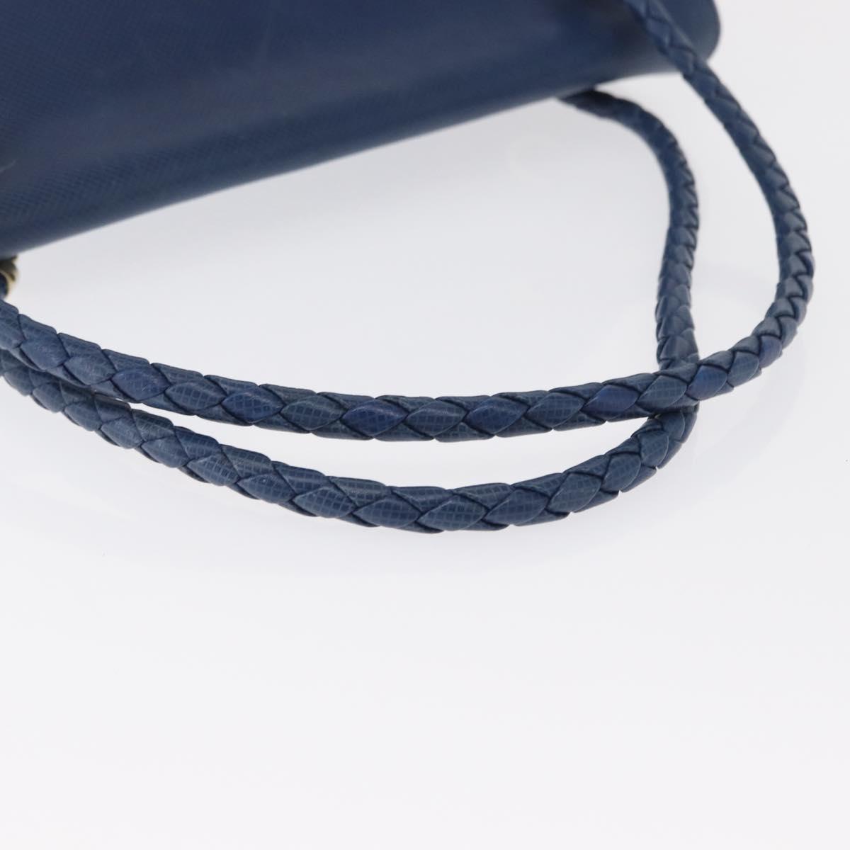 BOTTEGA VENETA Hand Bag Leather Blue Gold Auth ep12774