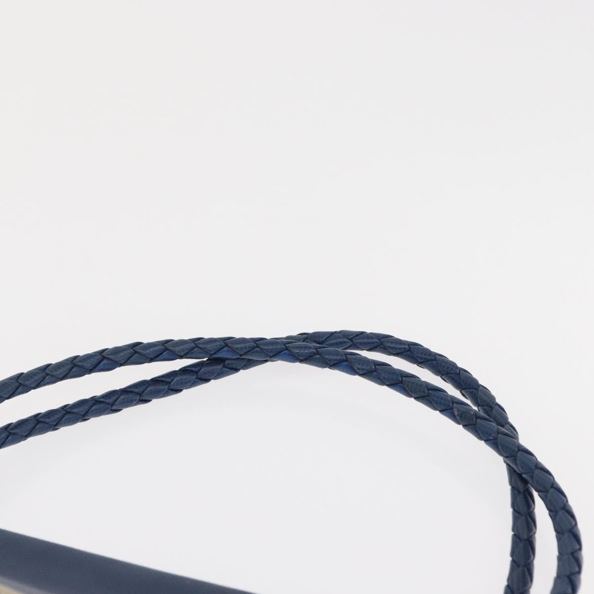 BOTTEGA VENETA Hand Bag Leather Blue Gold Auth ep12774