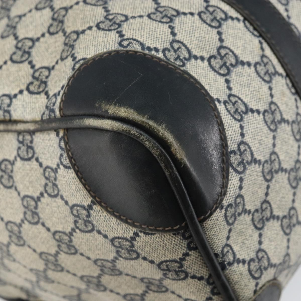 GUCCI GG Supreme Sherry Line Hand Bag PVC Navy Gold Auth ep12779
