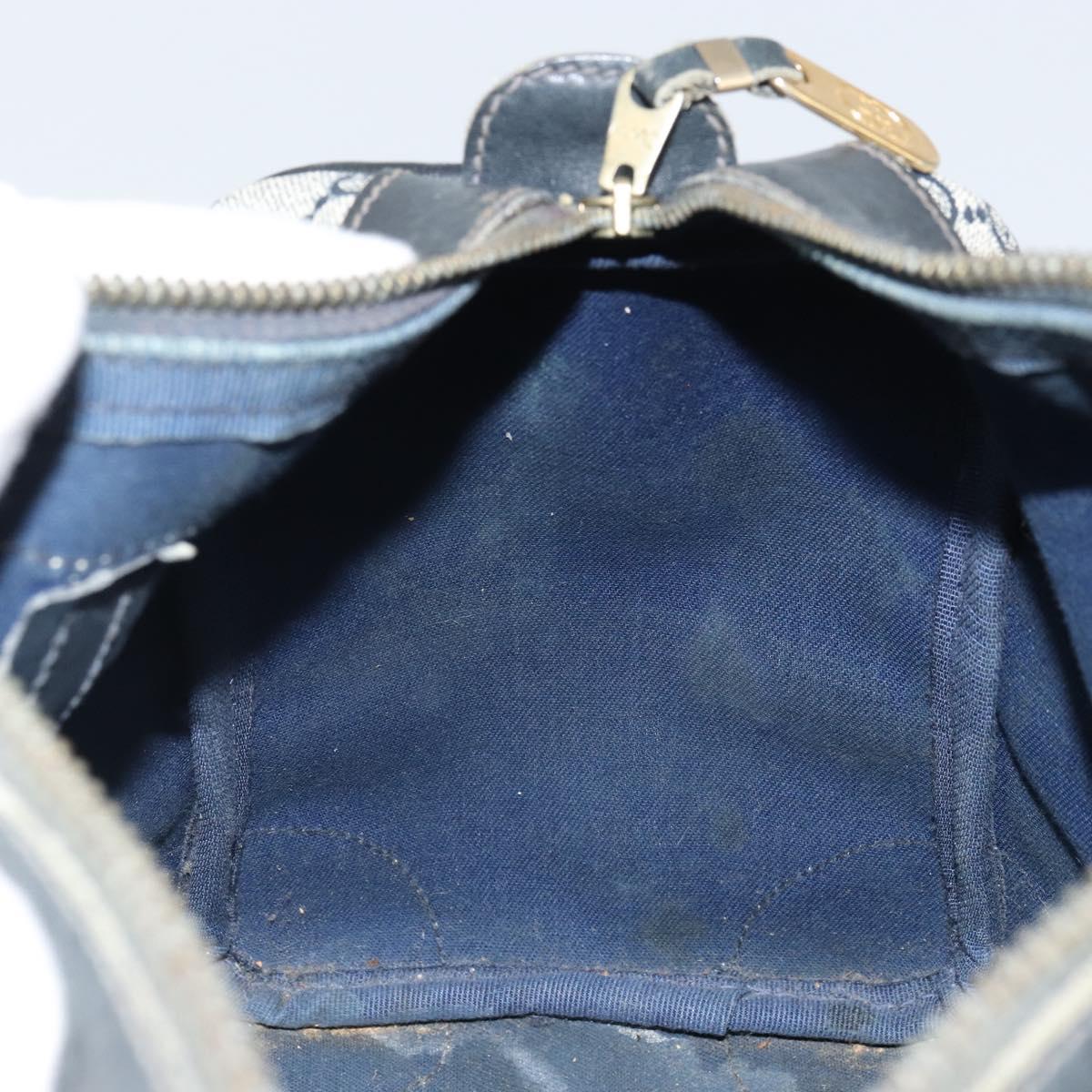 GUCCI GG Supreme Sherry Line Hand Bag PVC Navy Gold Auth ep12779