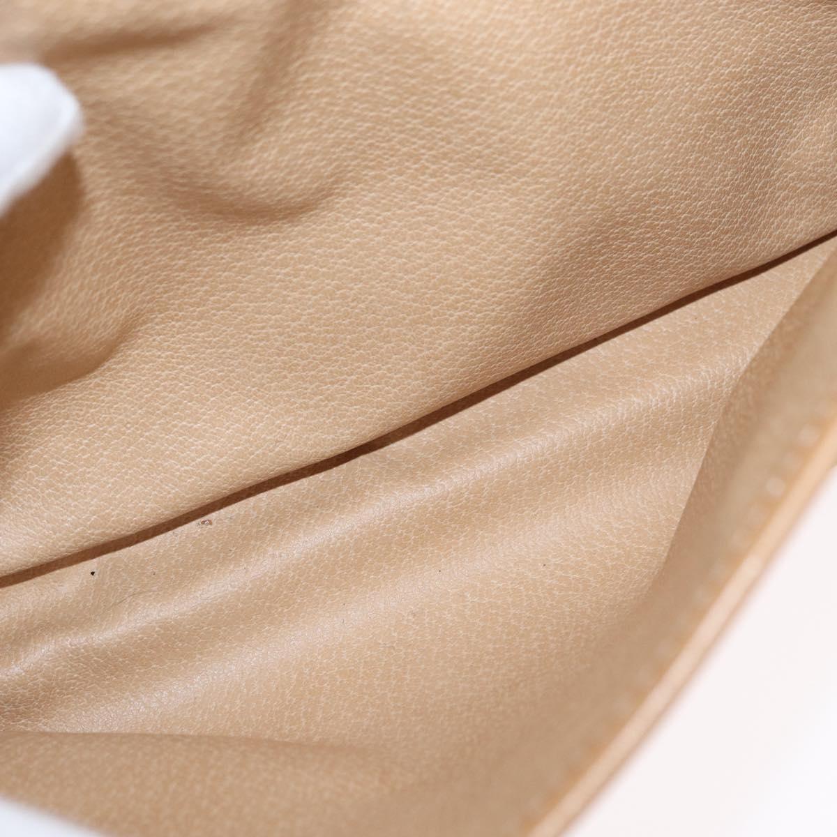 CELINE Macadam Canvas Shoulder Bag PVC Beige Gold Auth ep12785