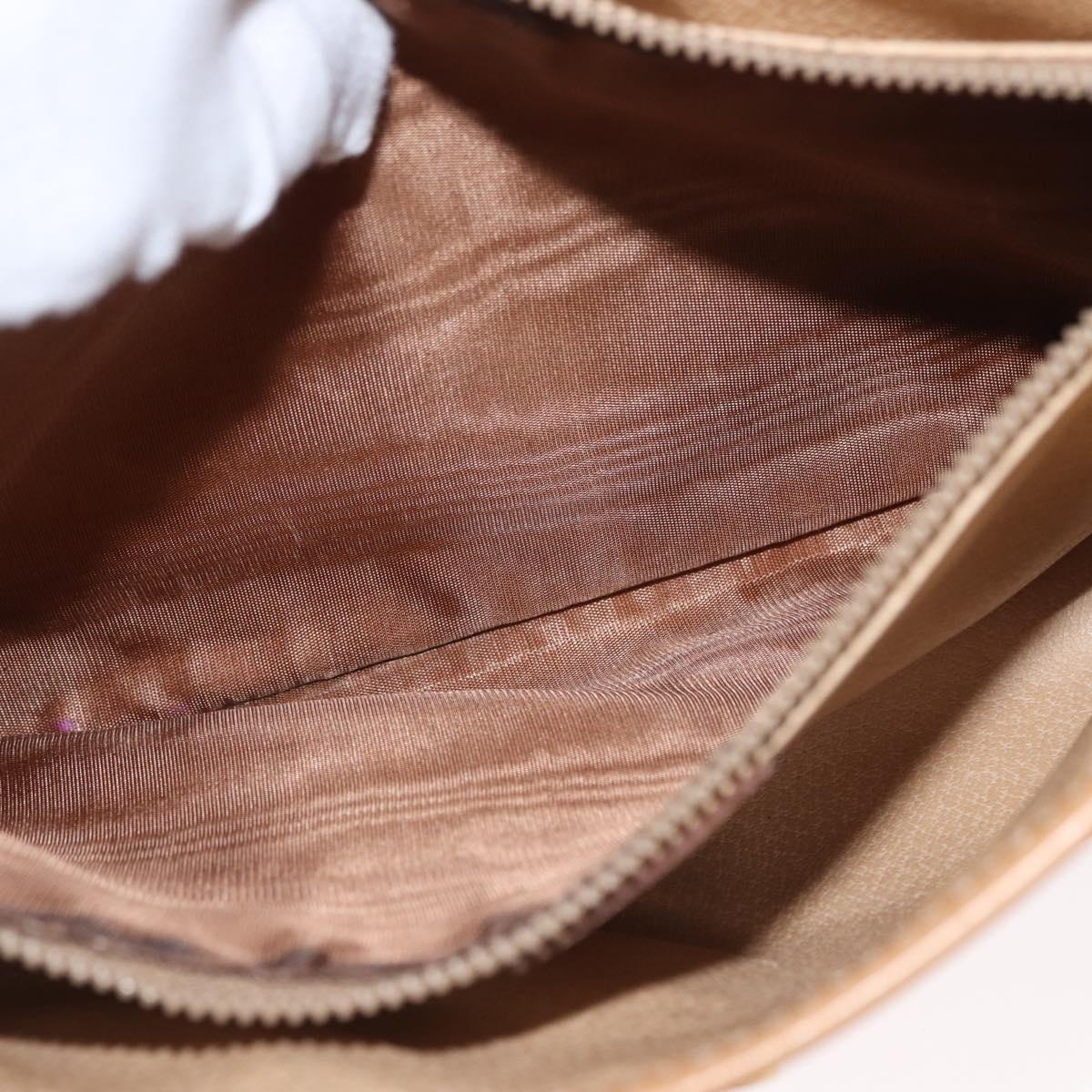 CELINE Macadam Canvas Shoulder Bag PVC Beige Gold Auth ep12785