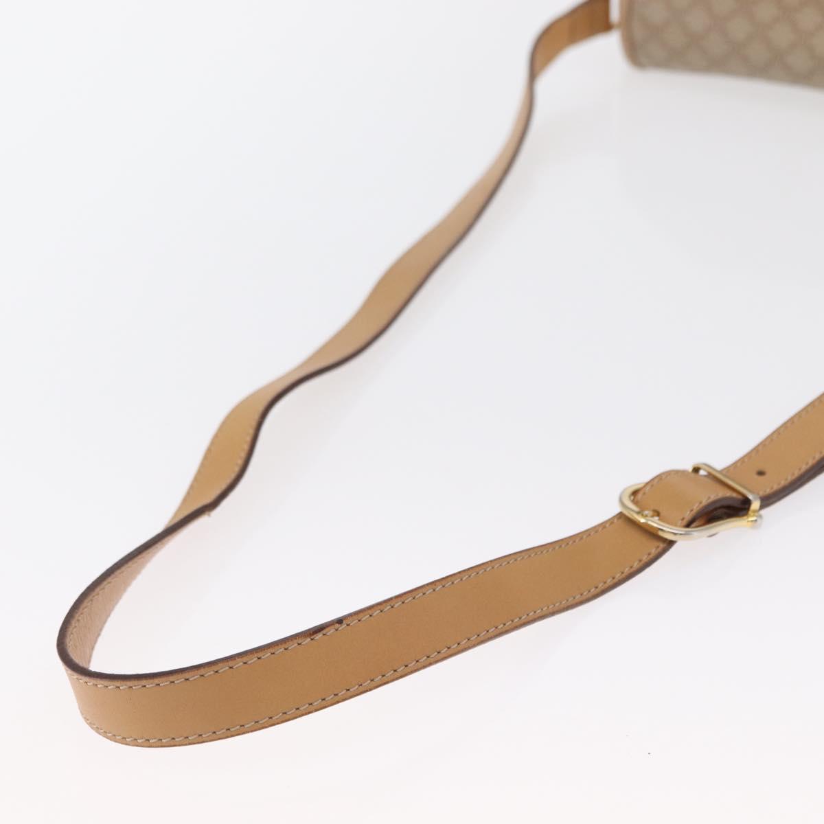 CELINE Macadam Canvas Shoulder Bag PVC Beige Gold Auth ep12785