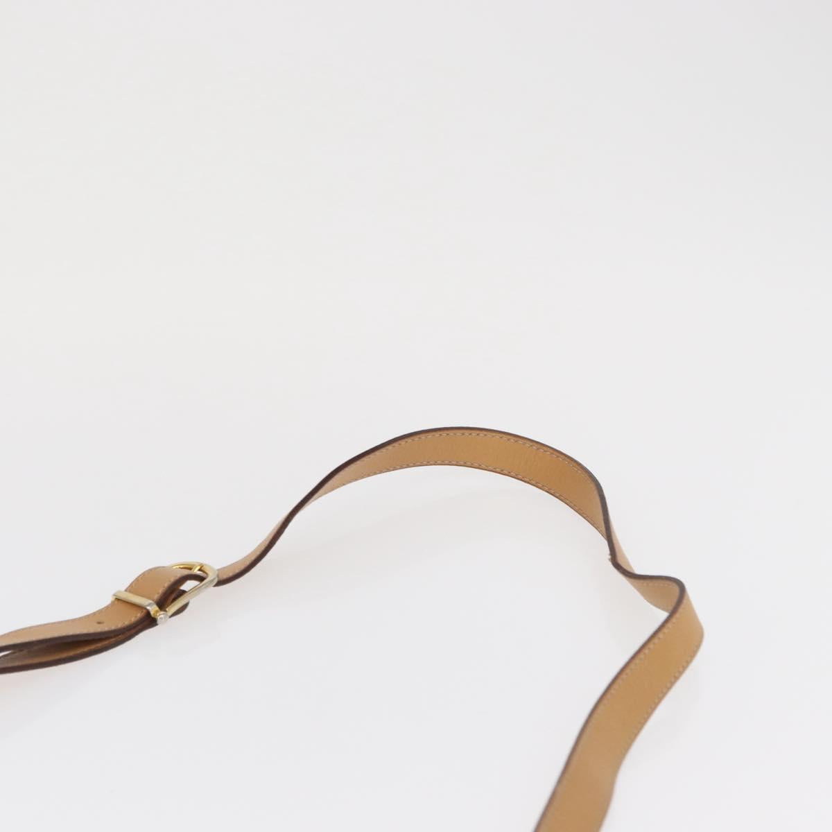 CELINE Macadam Canvas Shoulder Bag PVC Beige Gold Auth ep12785