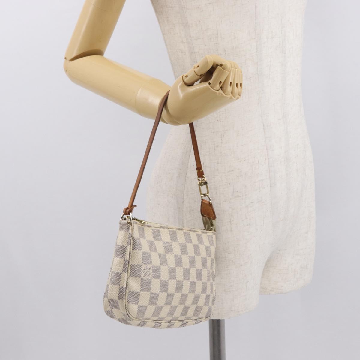 LOUIS VUITTON Damier Azur Pochette Accessoires Pouch N51986 LV Auth ep12786