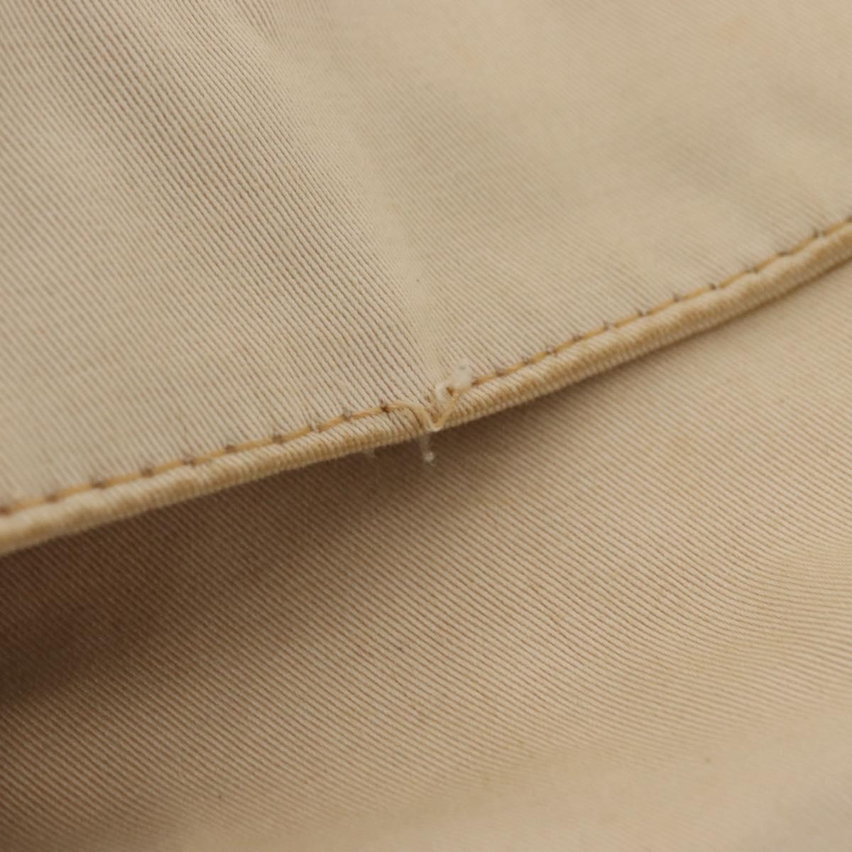 FENDI Hand Bag Canvas Beige Silver Auth ep12789