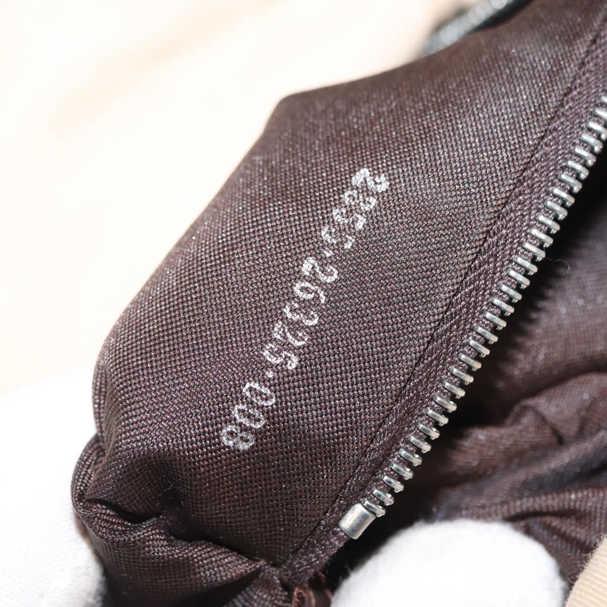 FENDI Hand Bag Canvas Beige Silver Auth ep12789