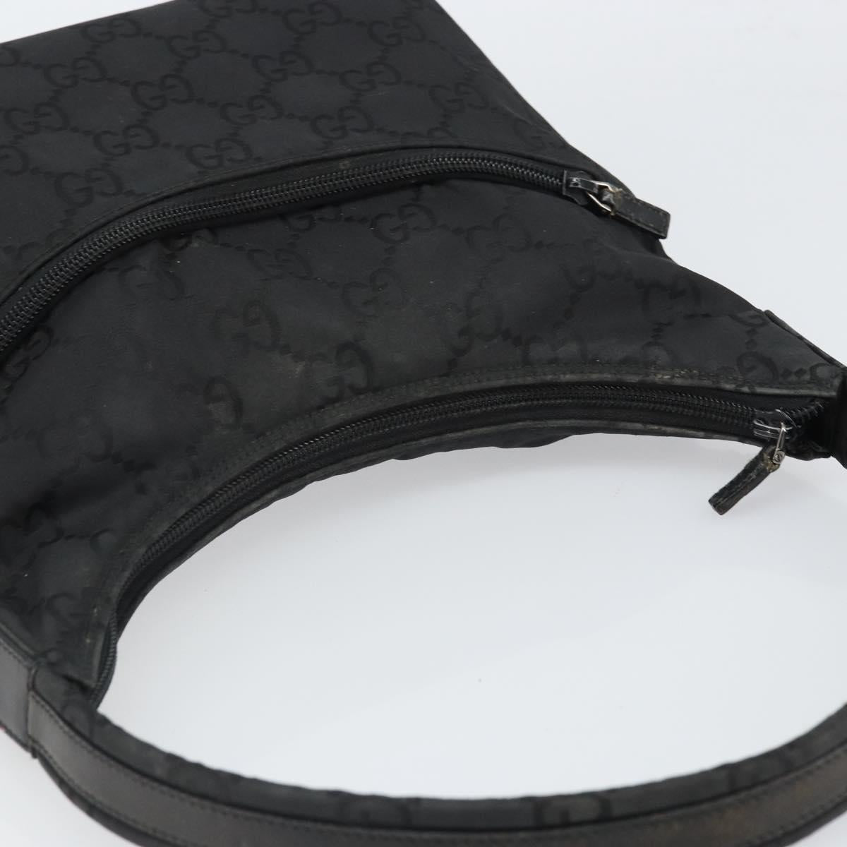 GUCCI GG Canvas Shoulder Bag Nylon Black Silver 001 3386 Auth ep12794