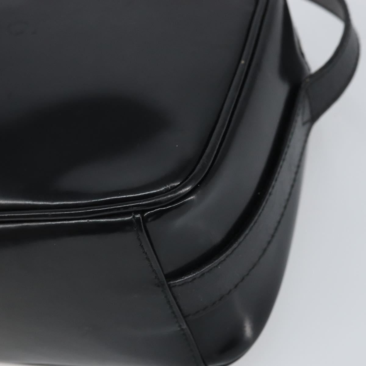 GUCCI Shoulder Bag Patent leather Black Gold 001 1705 1668 Auth ep12802