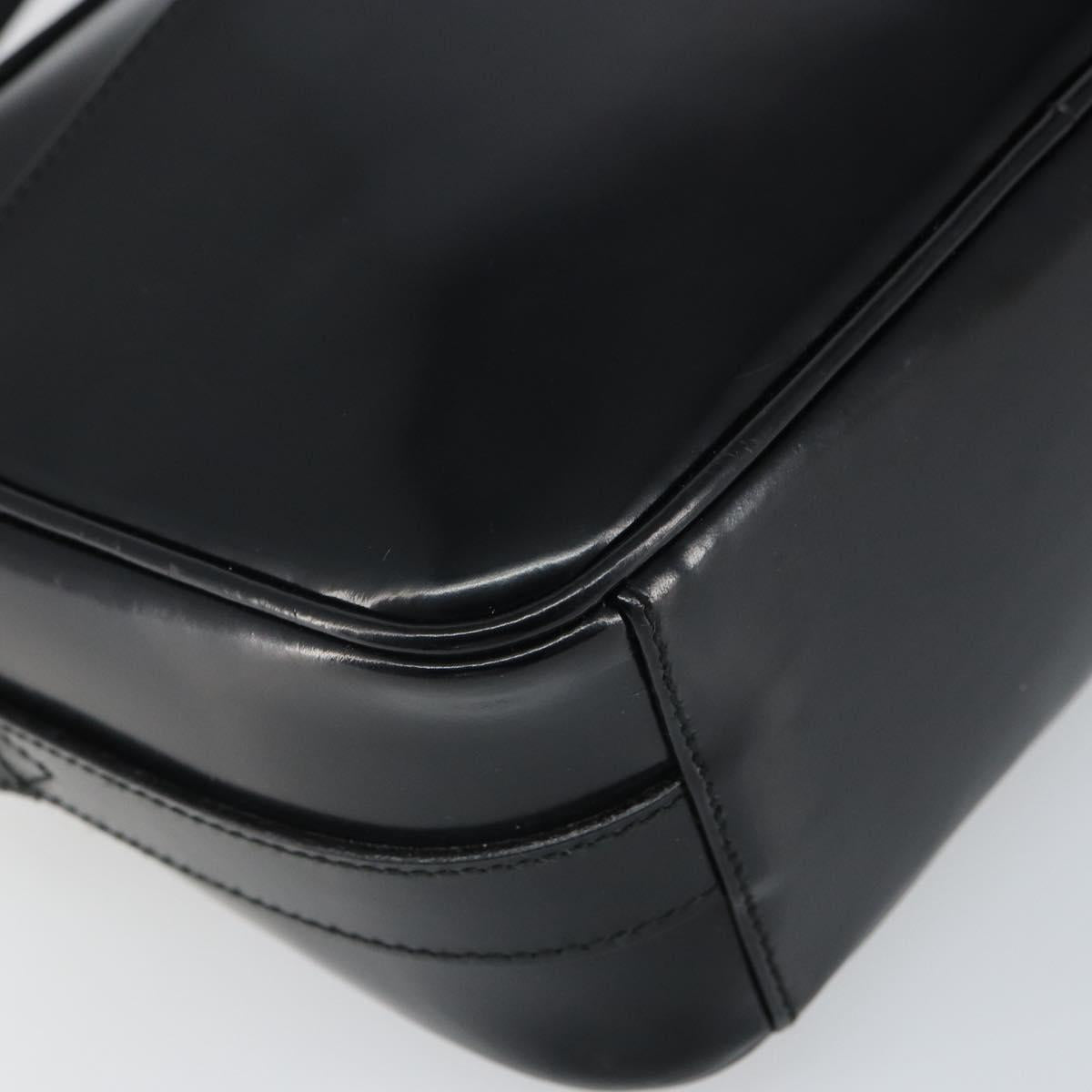 GUCCI Shoulder Bag Patent leather Black Gold 001 1705 1668 Auth ep12802