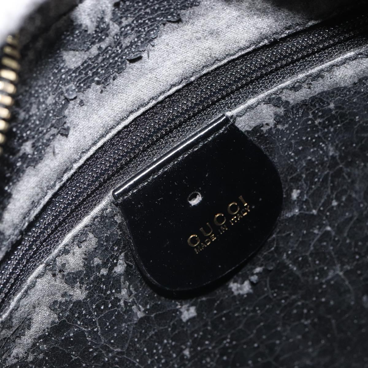 GUCCI Shoulder Bag Patent leather Black Gold 001 1705 1668 Auth ep12802