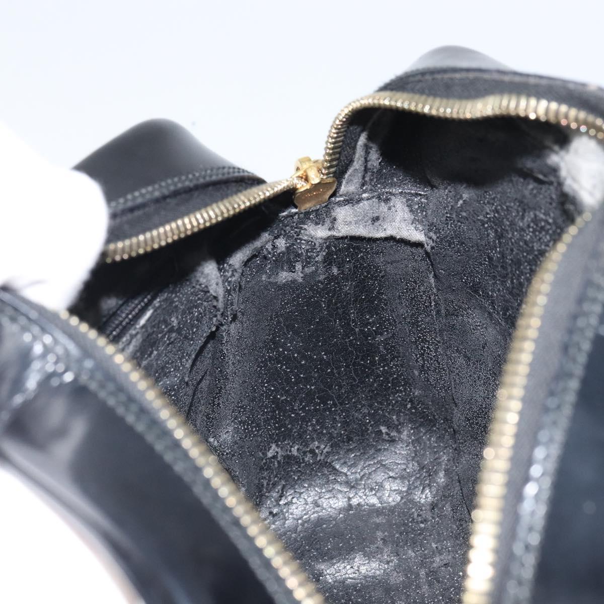 GUCCI Shoulder Bag Patent leather Black Gold 001 1705 1668 Auth ep12802