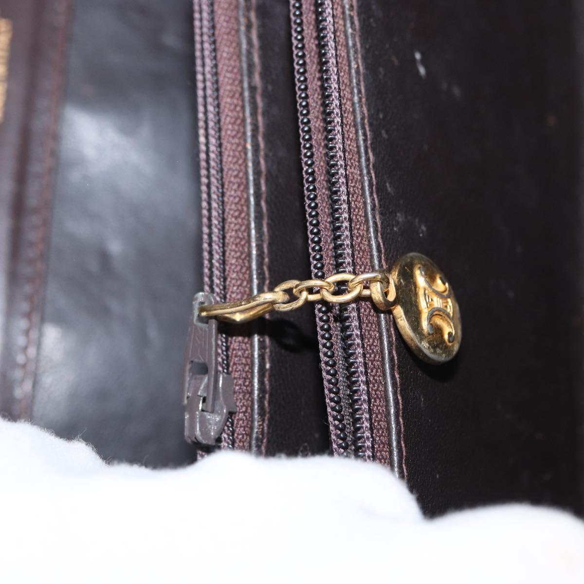 CELINE C Sulky Shoulder Bag Canvas Brown Gold Auth ep12803