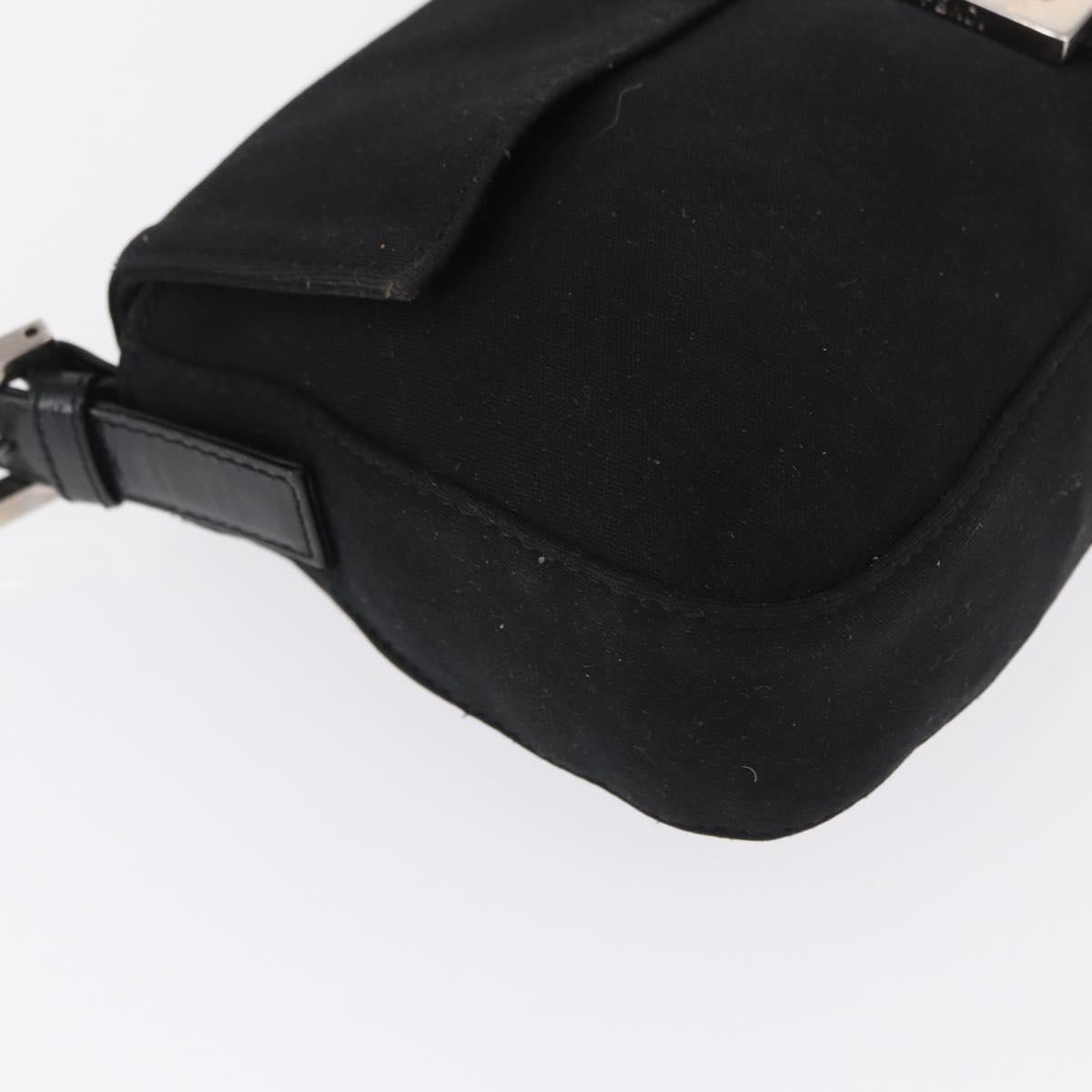 FENDI Mamma Bucket Shoulder Bag Nylon Black Silver Auth ep12804