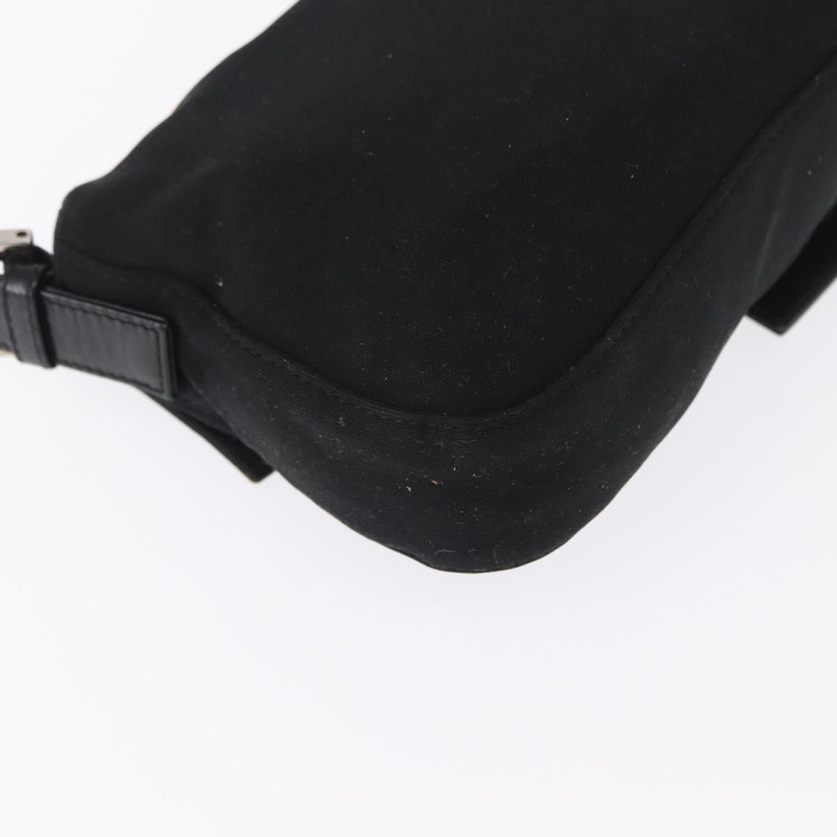 FENDI Mamma Bucket Shoulder Bag Nylon Black Silver Auth ep12804