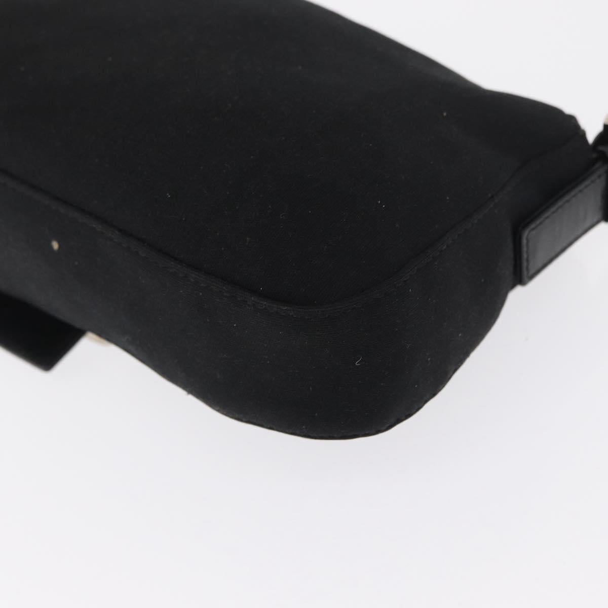 FENDI Mamma Bucket Shoulder Bag Nylon Black Silver Auth ep12804