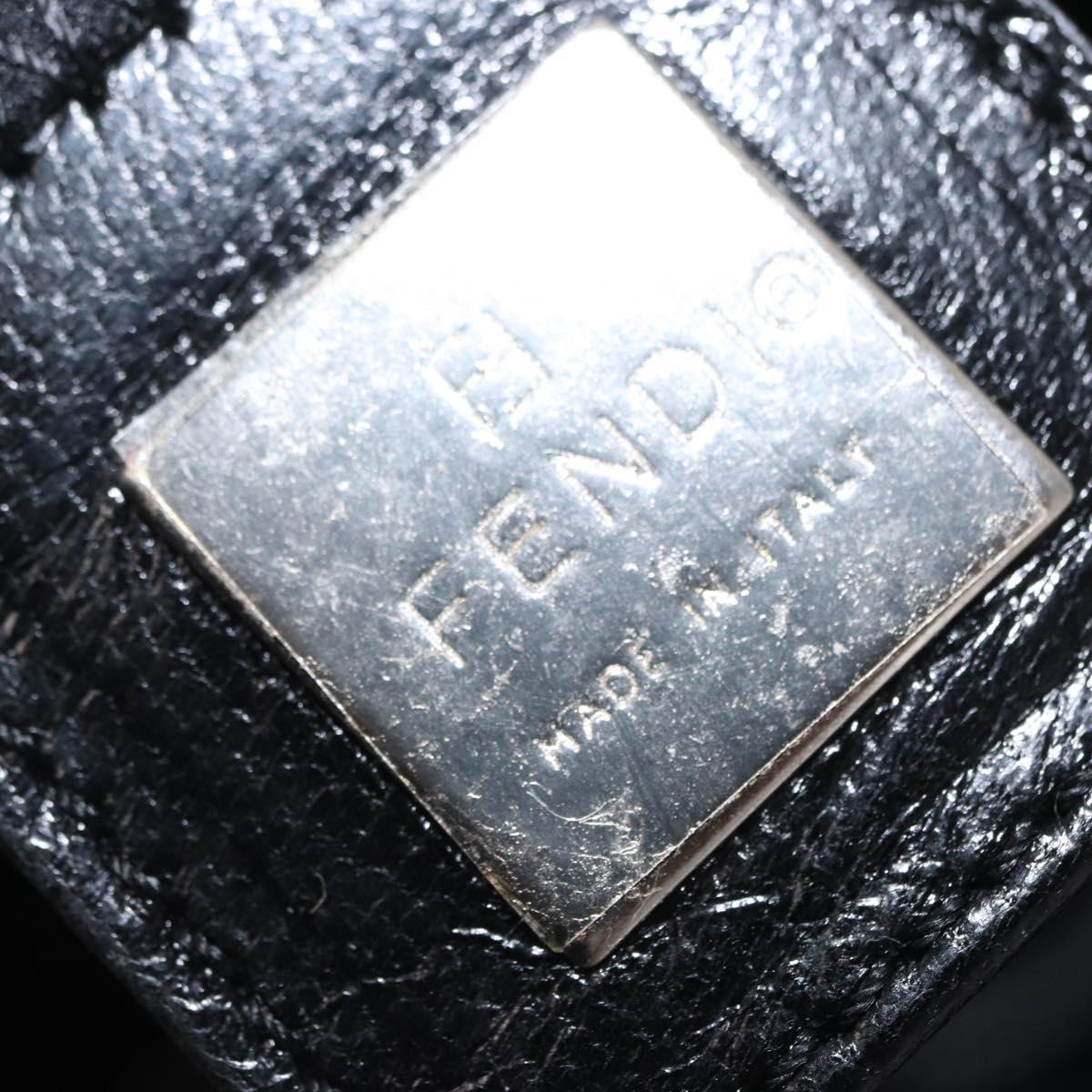 FENDI Mamma Bucket Shoulder Bag Nylon Black Silver Auth ep12804