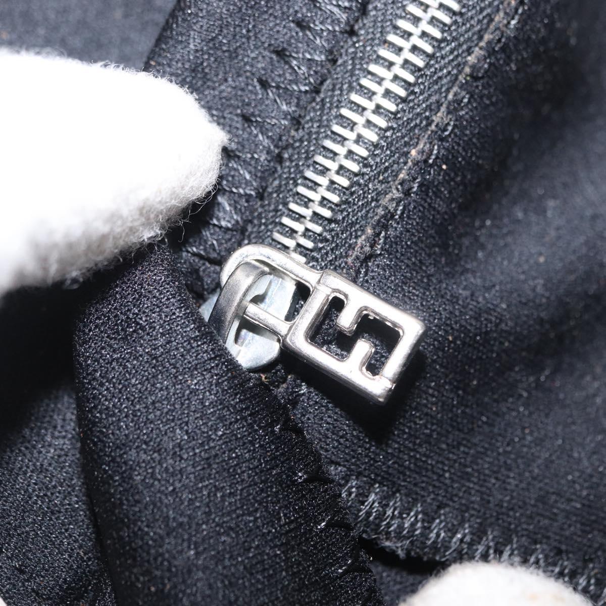 FENDI Mamma Bucket Shoulder Bag Nylon Black Silver Auth ep12804