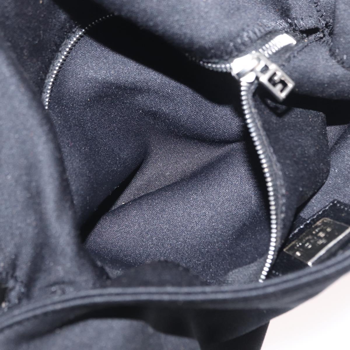 FENDI Mamma Bucket Shoulder Bag Nylon Black Silver Auth ep12804