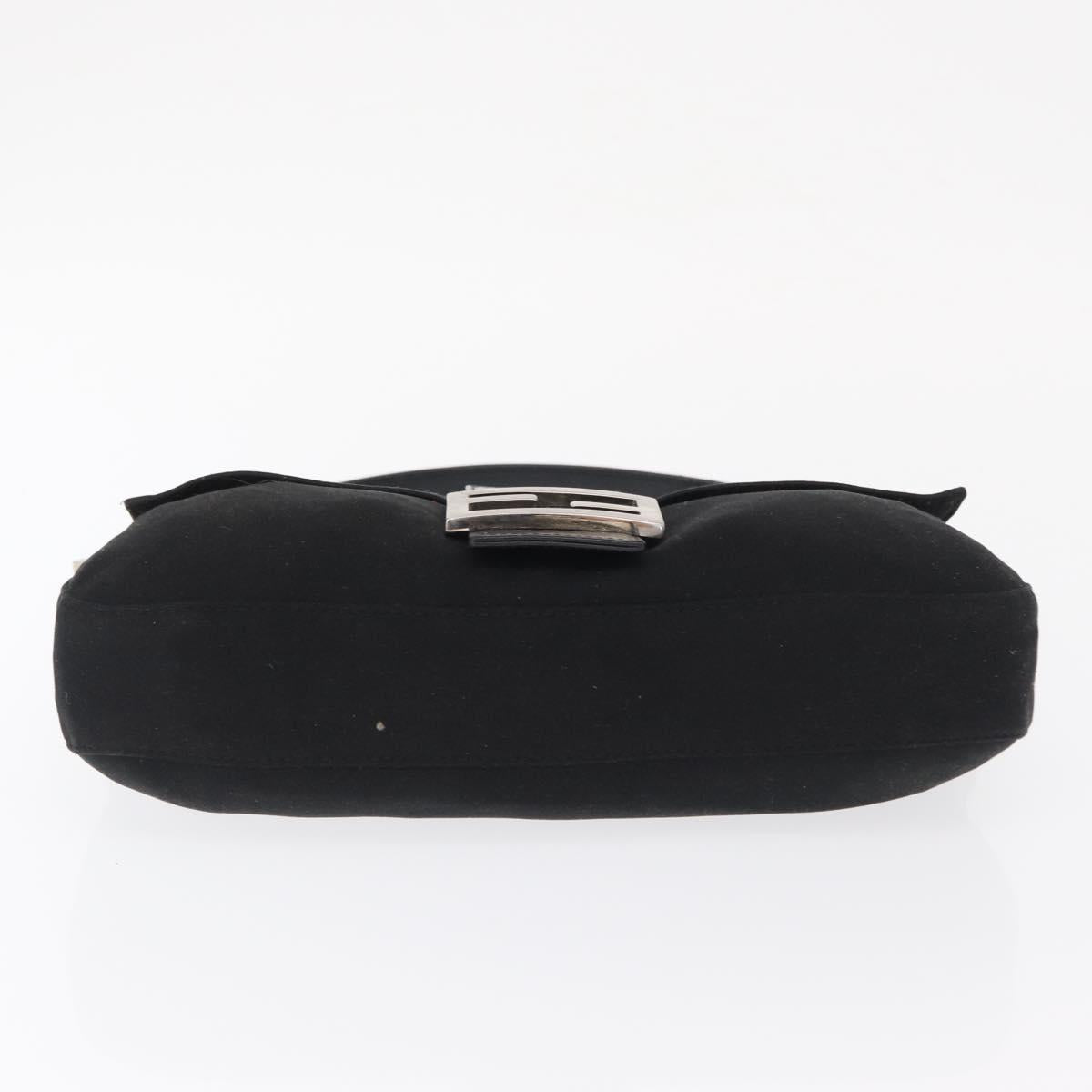 FENDI Mamma Bucket Shoulder Bag Nylon Black Silver Auth ep12804