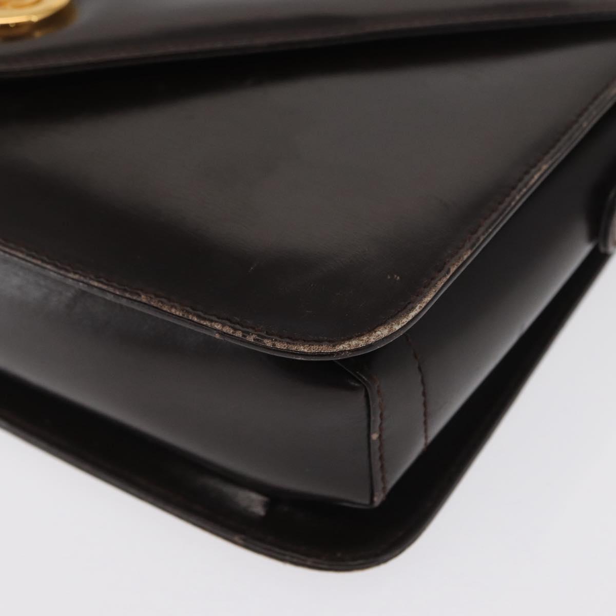 GUCCI Shoulder Bag Leather Brown Gold 001 406 0622 Auth ep12806