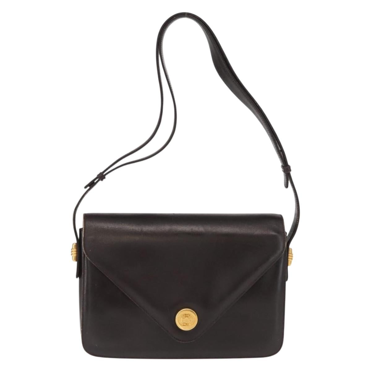 GUCCI Shoulder Bag Leather Brown Gold 001 406 0622 Auth ep12806