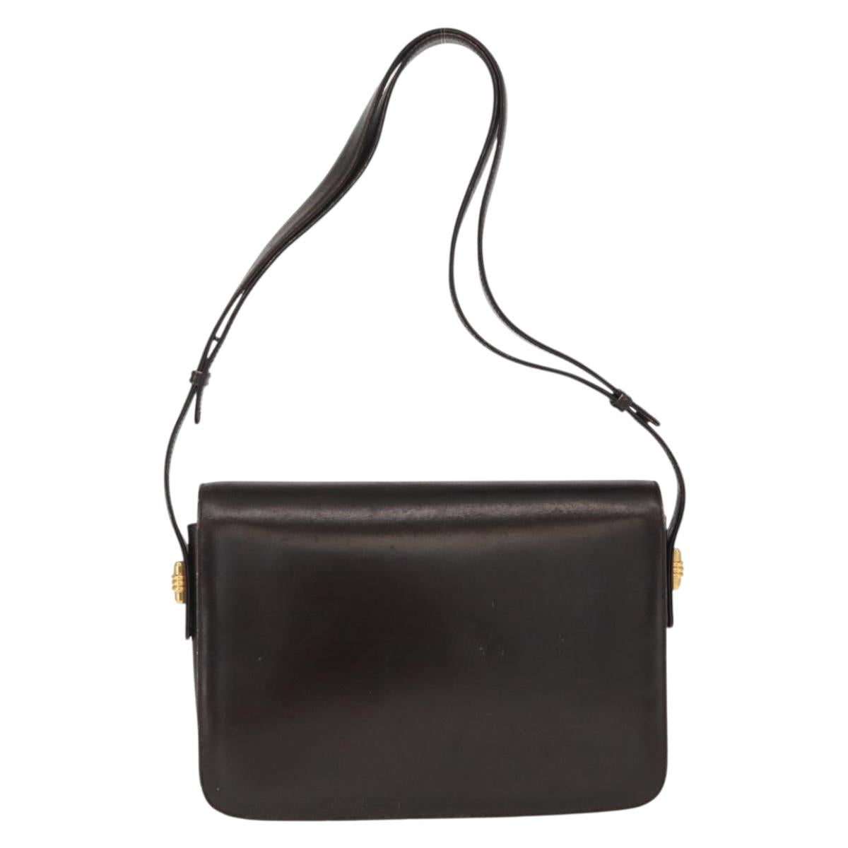 GUCCI Shoulder Bag Leather Brown Gold 001 406 0622 Auth ep12806