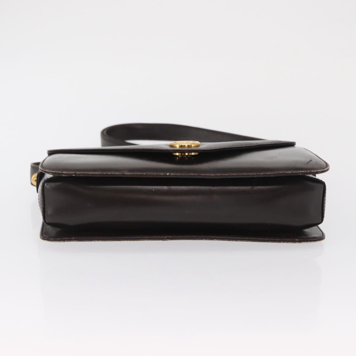 GUCCI Shoulder Bag Leather Brown Gold 001 406 0622 Auth ep12806