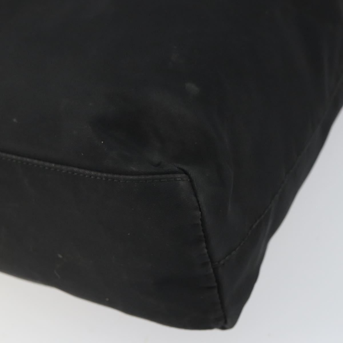PRADA Hand Bag Nylon Black Silver Auth ep12808