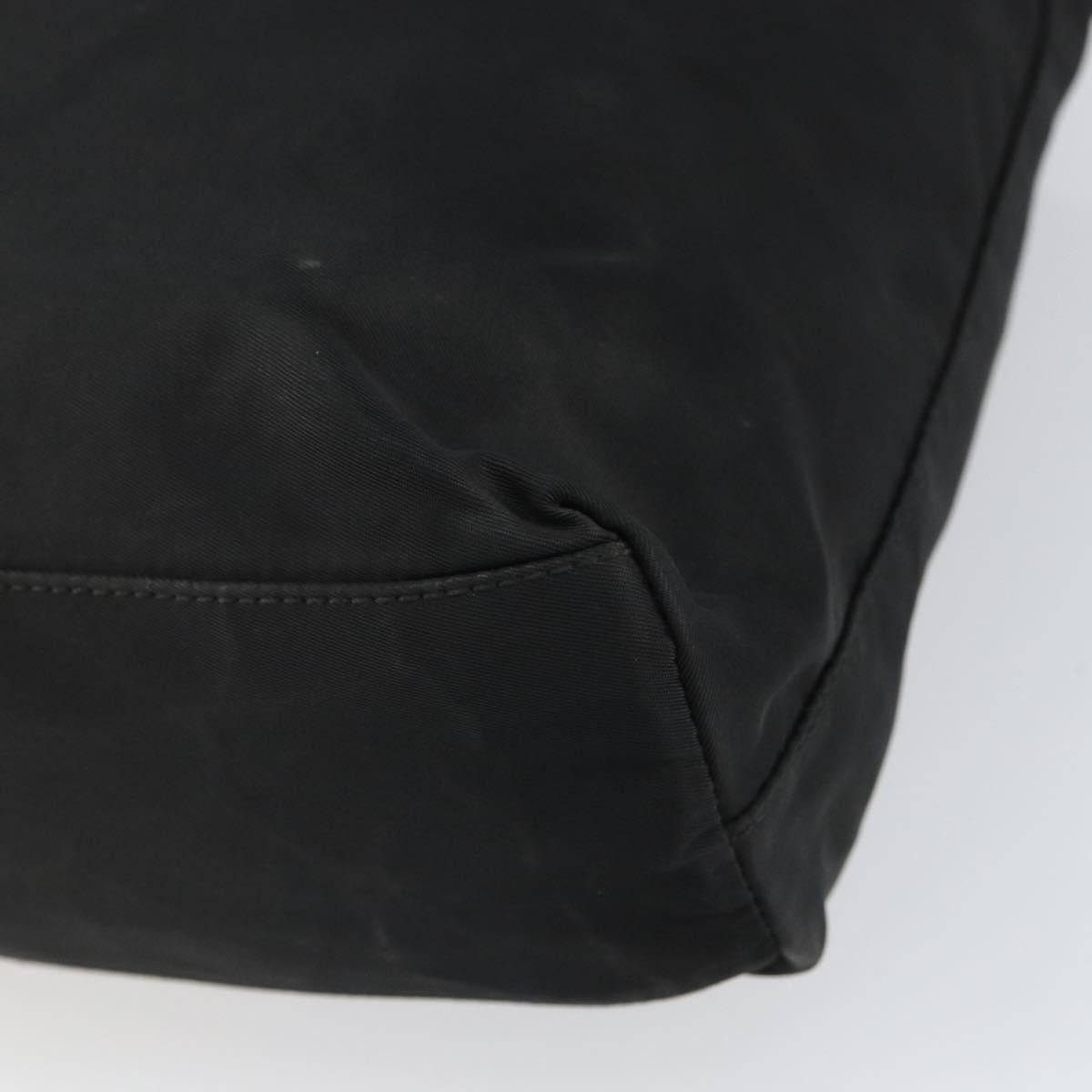 PRADA Hand Bag Nylon Black Silver Auth ep12808