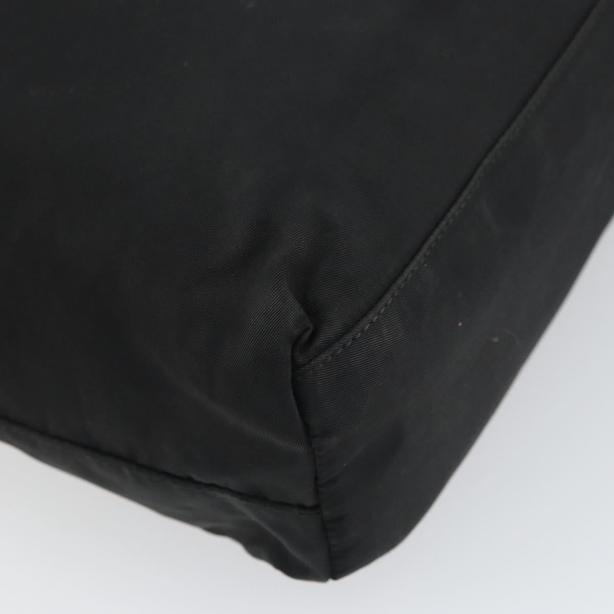 PRADA Hand Bag Nylon Black Silver Auth ep12808