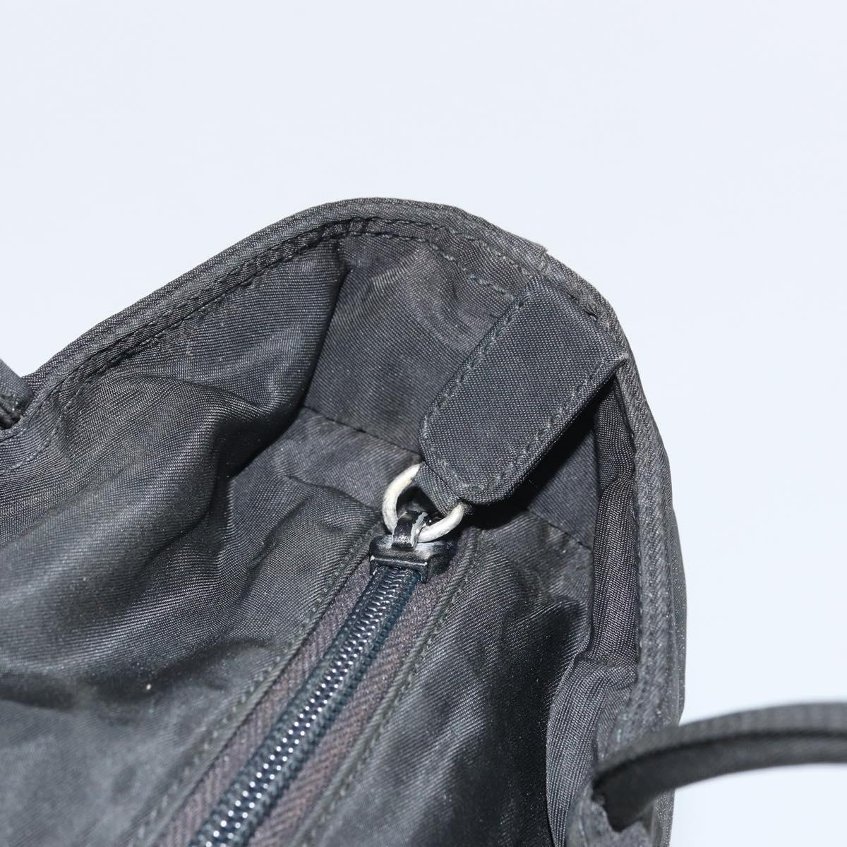 PRADA Hand Bag Nylon Black Silver Auth ep12808