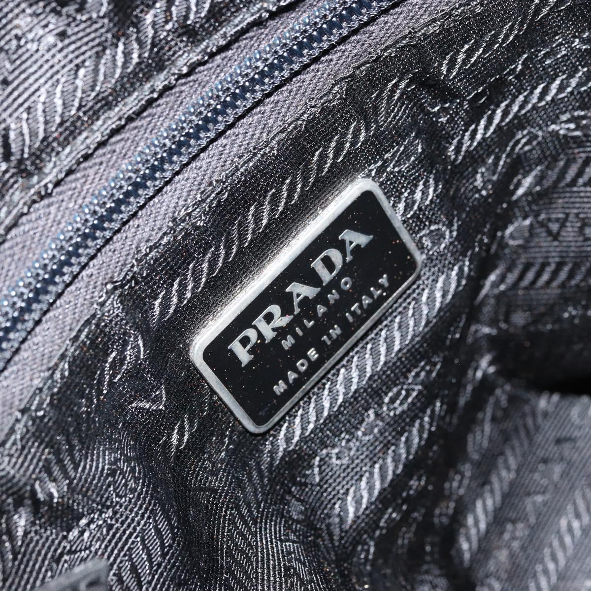 PRADA Hand Bag Nylon Black Silver Auth ep12808