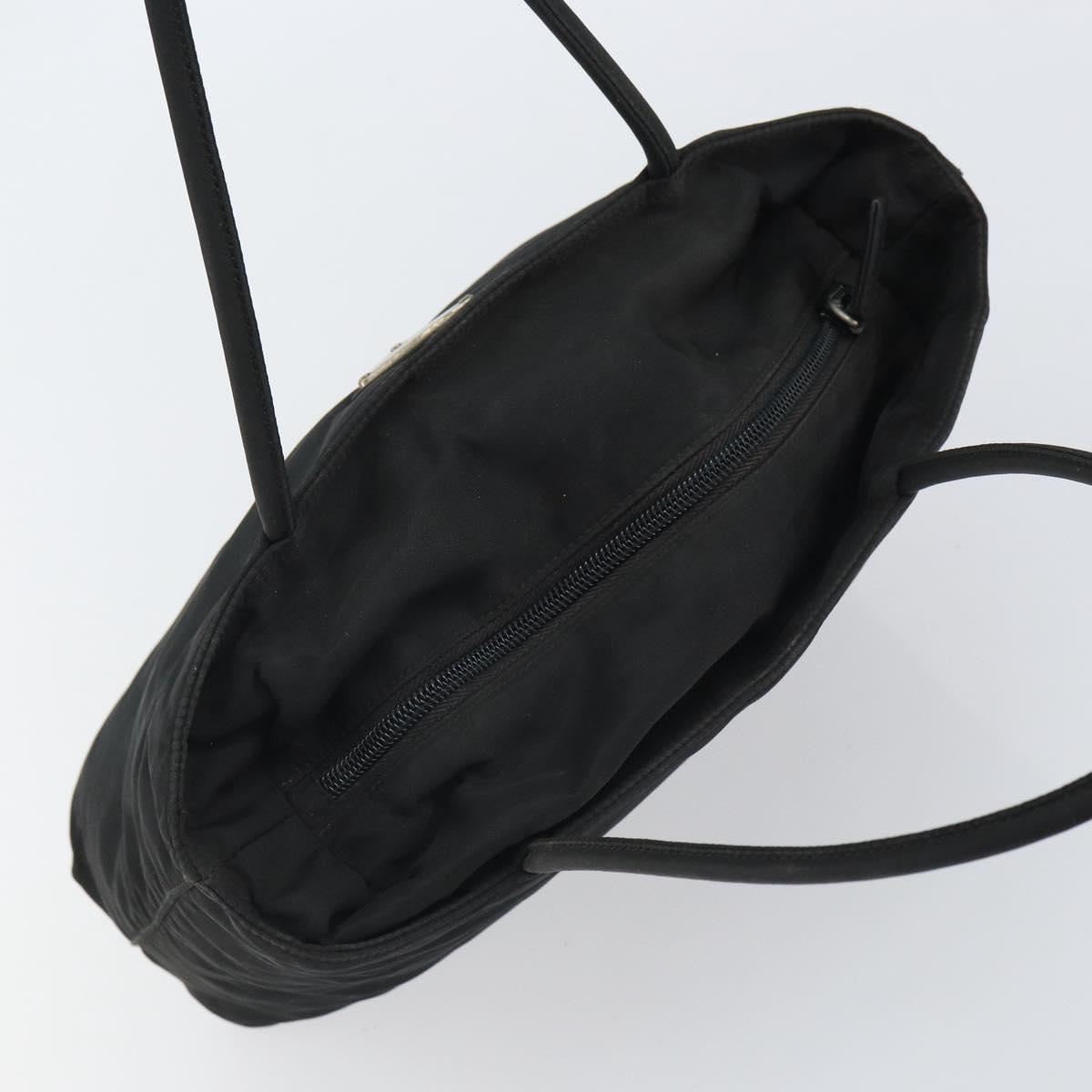 PRADA Hand Bag Nylon Black Silver Auth ep12808