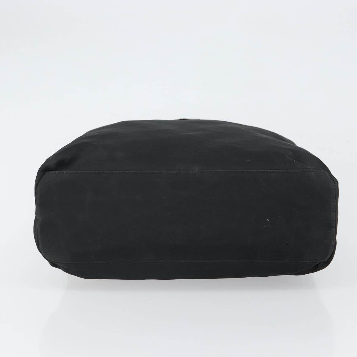 PRADA Hand Bag Nylon Black Silver Auth ep12808