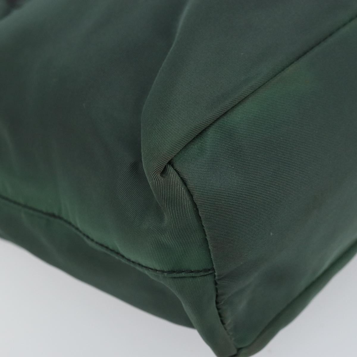 PRADA Hand Bag Nylon Green Silver Auth ep12812