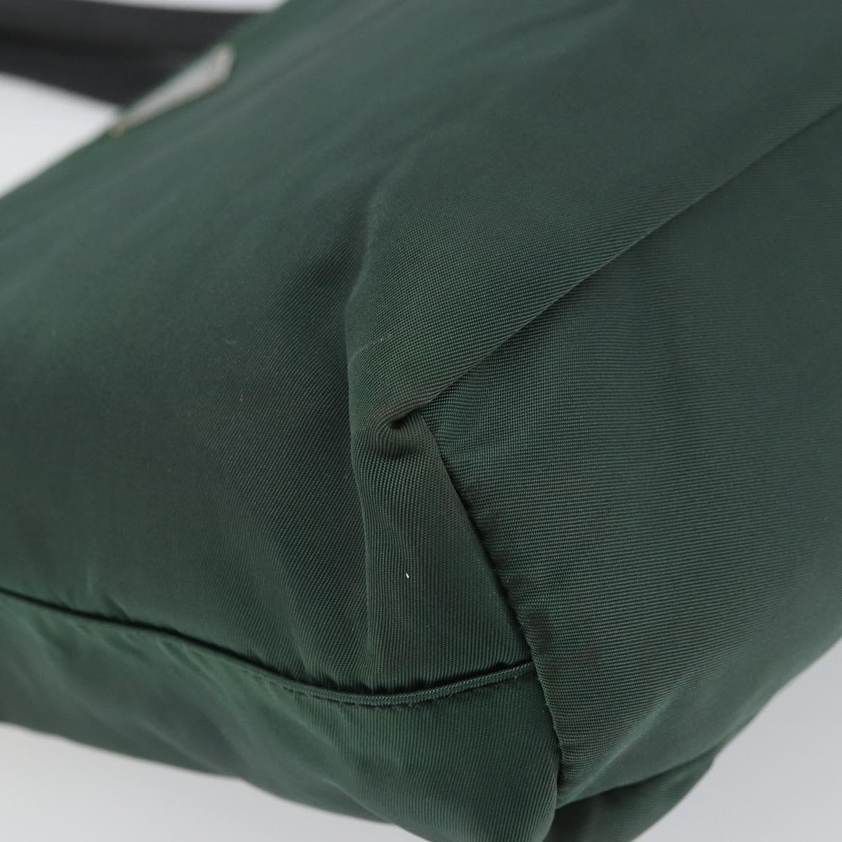 PRADA Hand Bag Nylon Green Silver Auth ep12812