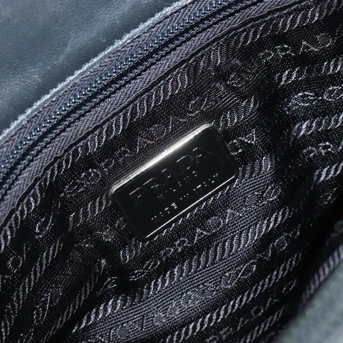 PRADA Hand Bag Nylon Green Silver Auth ep12812