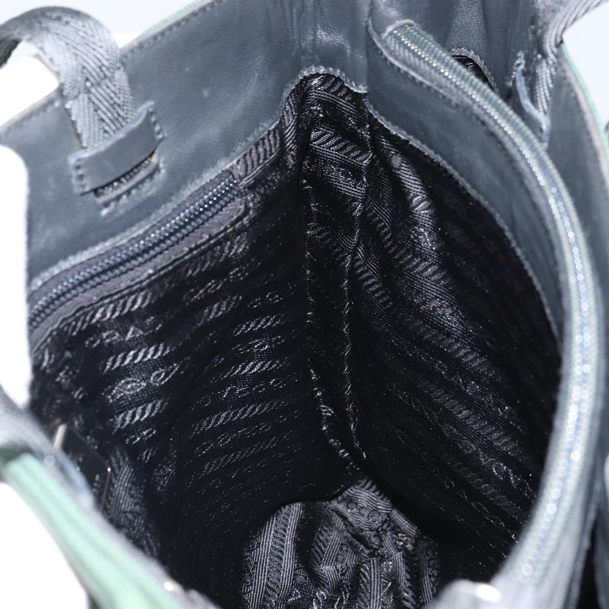 PRADA Hand Bag Nylon Green Silver Auth ep12812