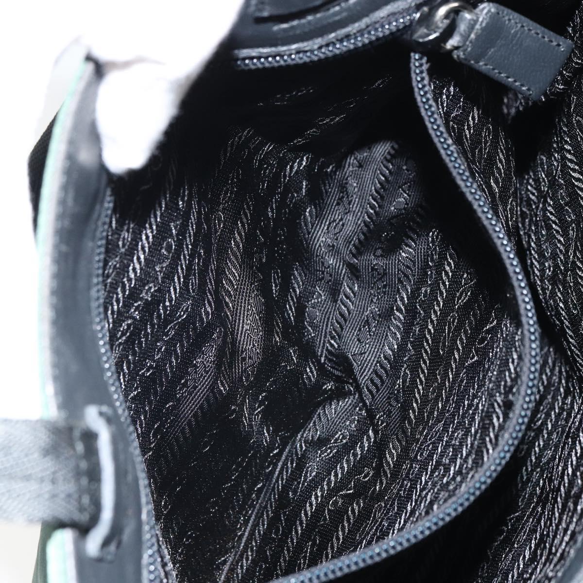 PRADA Hand Bag Nylon Green Silver Auth ep12812
