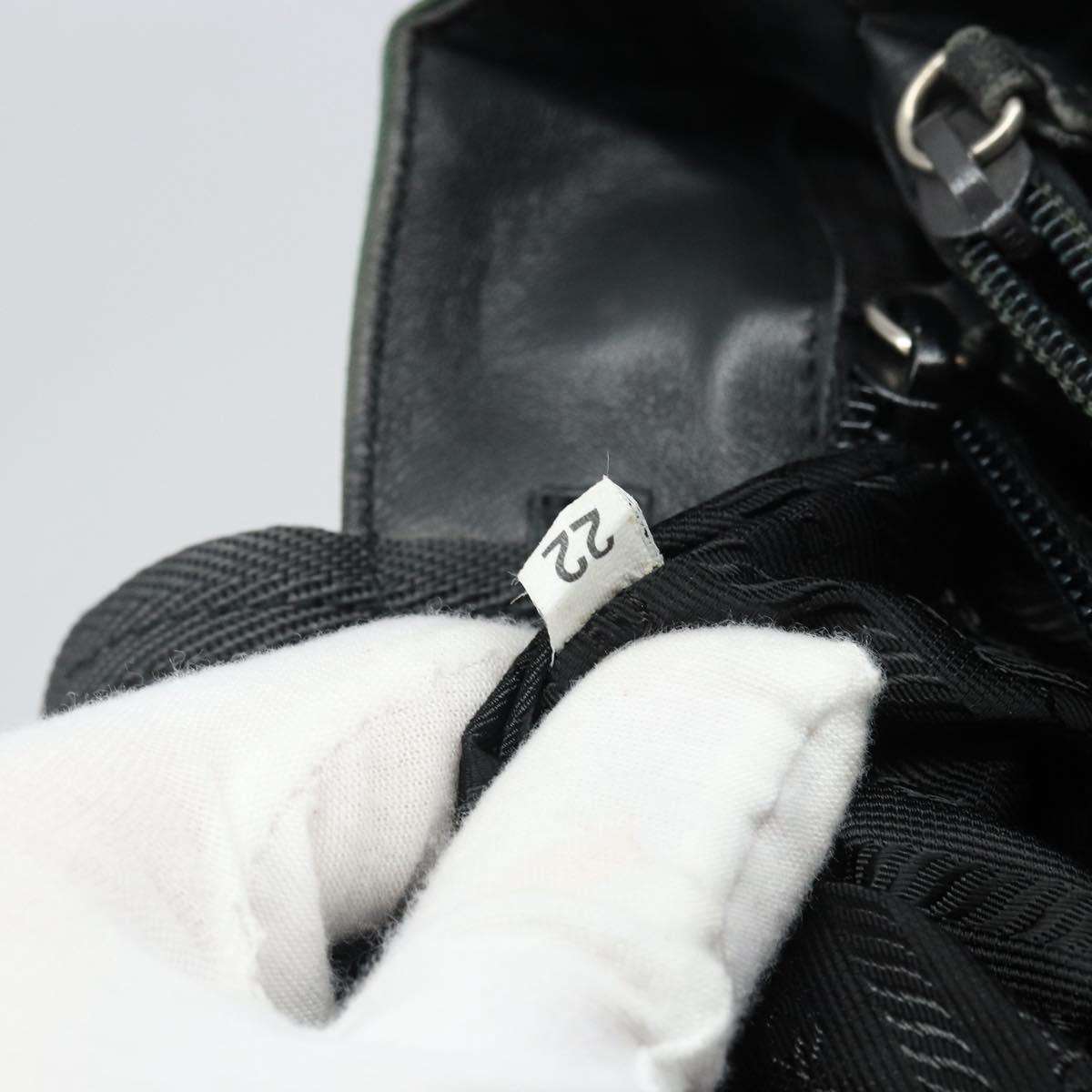 PRADA Hand Bag Nylon Green Silver Auth ep12812