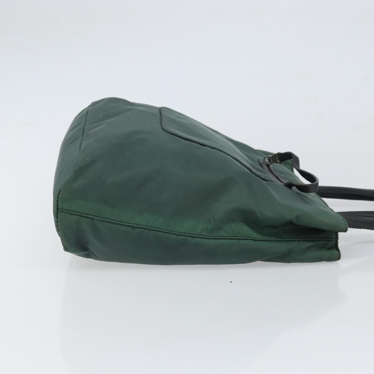 PRADA Hand Bag Nylon Green Silver Auth ep12812