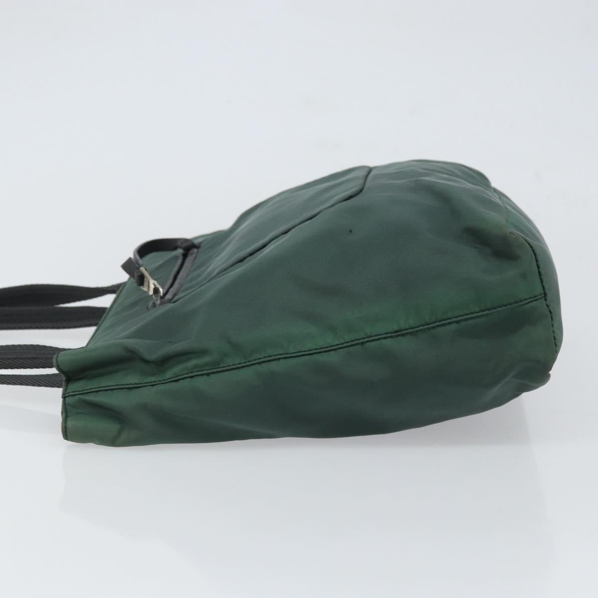 PRADA Hand Bag Nylon Green Silver Auth ep12812